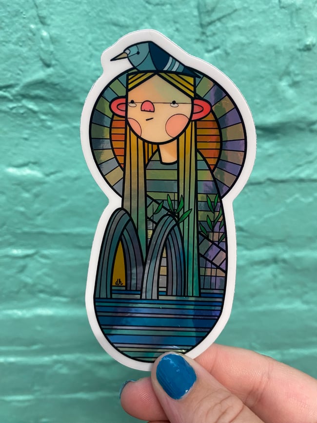 Shimmer Vinyl Water Girl Sticker 