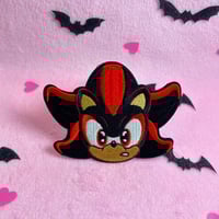 Image 2 of Dark Hedgehog - 3.25 Inch - Embroidered, Iron-On Patch