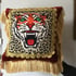 Red Velvet Leopard Tiger Patch Fringed Cushion Cover Image 14