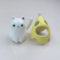 Image 2 of Banana Kitty Ceramic Figurine