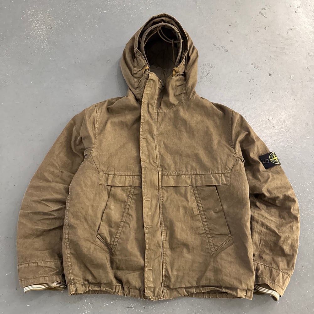Image of AW 2005 Stone Island Duel Layer Lino Flax Asymmetrical Jacket, size