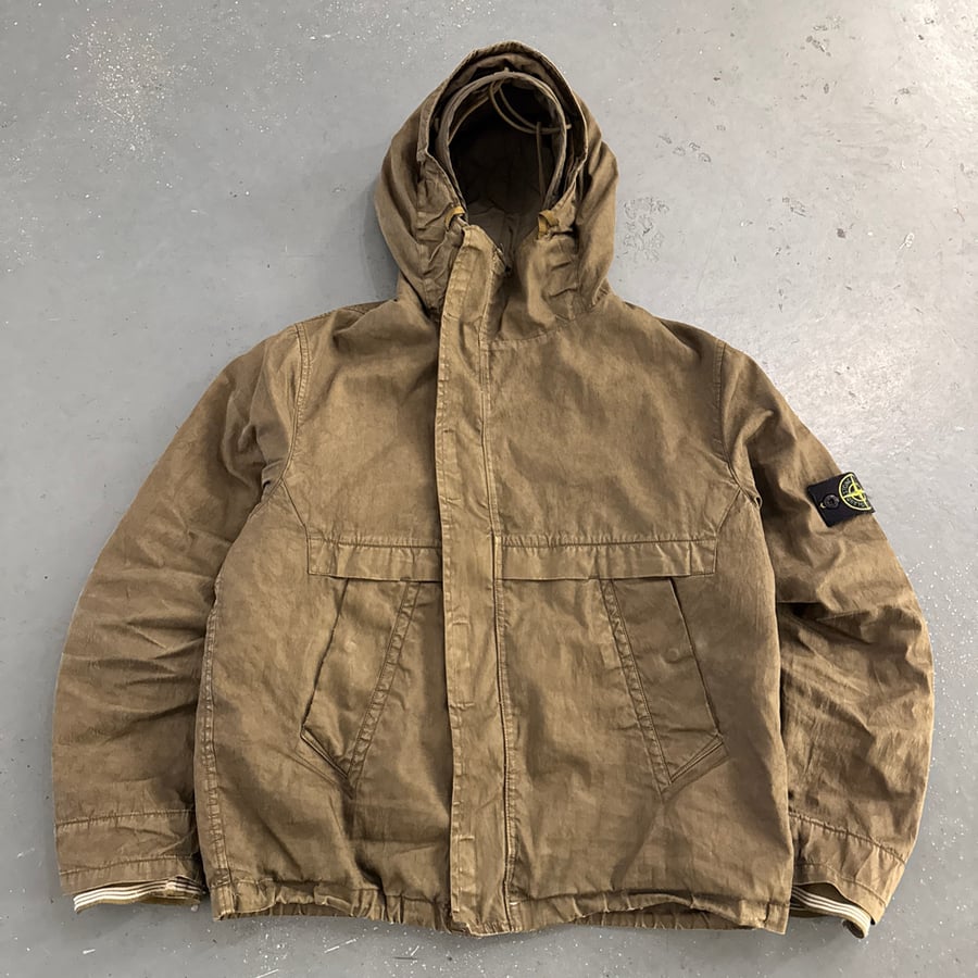 Image of AW 2005 Stone Island Duel Layer Lino Flax Asymmetrical Jacket, size