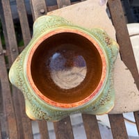 Image 3 of Green & Brown Drippy Flutter Dish