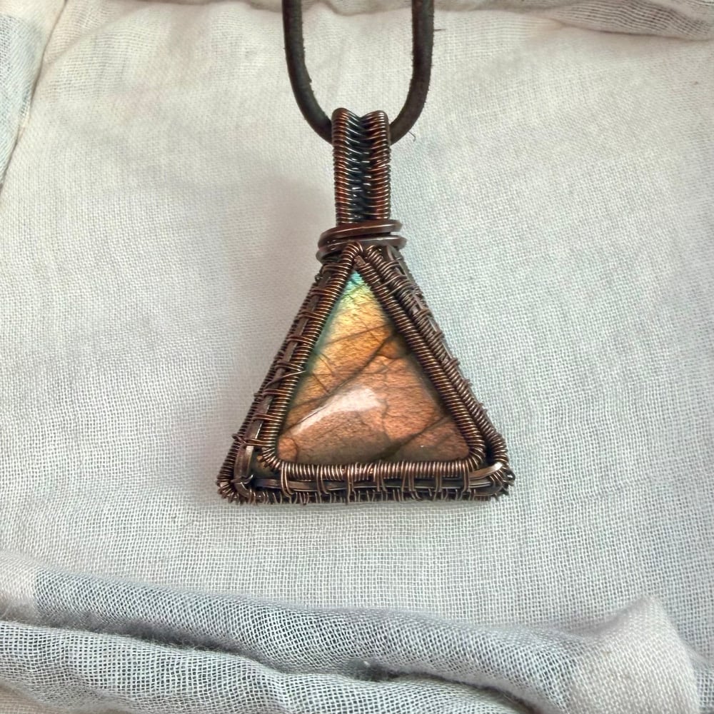 Image of Labradorite Triangle Pendant