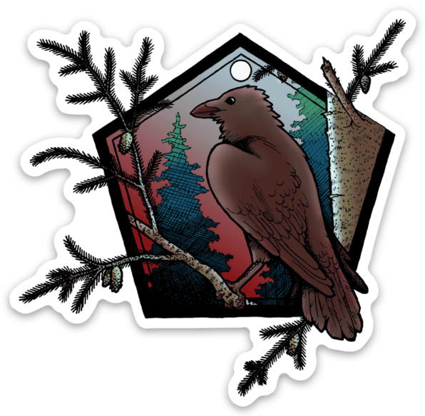 Vinyl Sticker // Alaska Birds - Raven