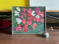 Image 1 of Oil Garden Scene on Canvas Board