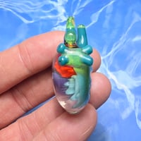 Image 5 of LARGE "MY HEART BELONGS TO THE SEA" ANATOMICALLY CORRECT HEART PENDANT 36