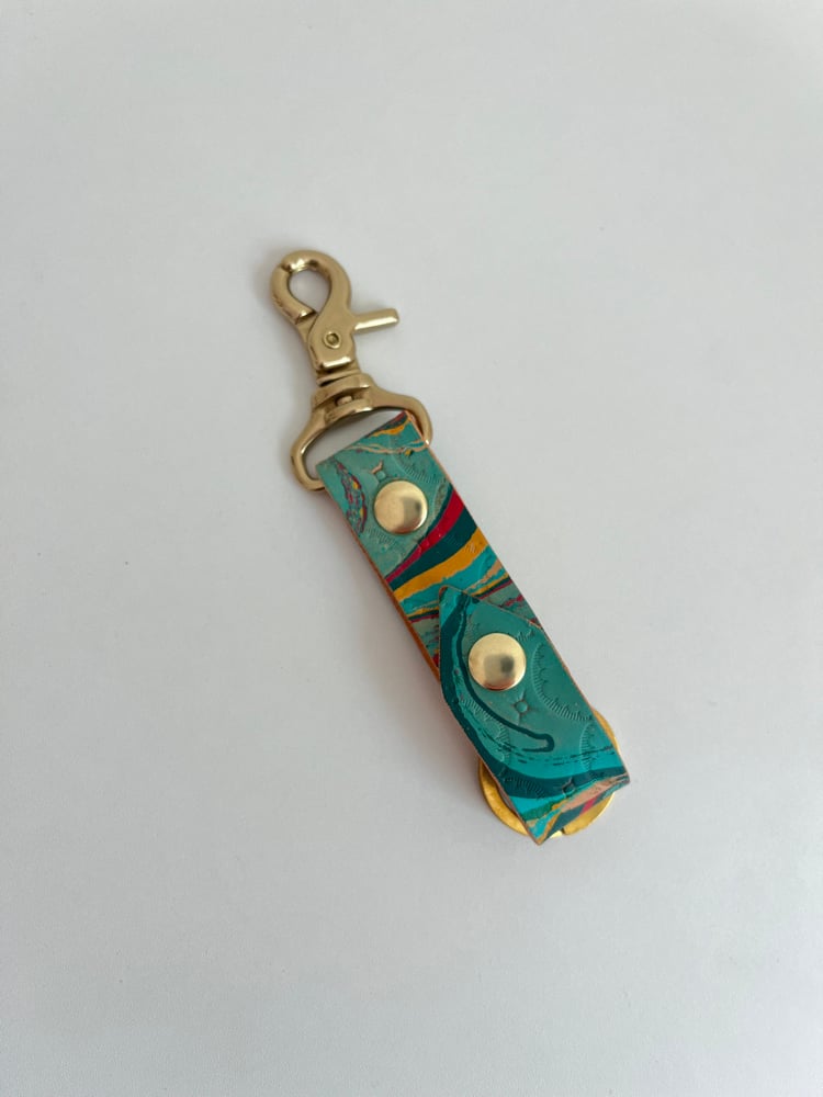 Image of Sea Green/Red/YellowMarbled Keychain 