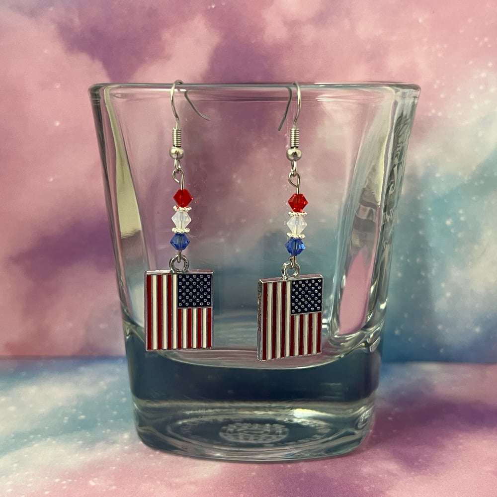Image of US Flag Earrings