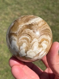 Image 8 of Amber Calcite Sphere | #2972