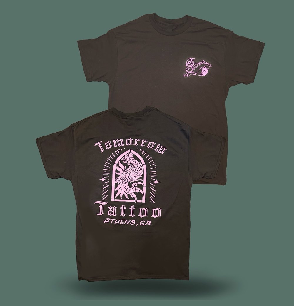 Image of Brown/Pink Tomorrow Tattoo Stained Glass Shirt