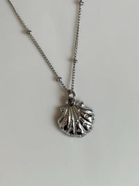 Image 2 of Stainless Steel Sparkly Scallop Shell Necklace