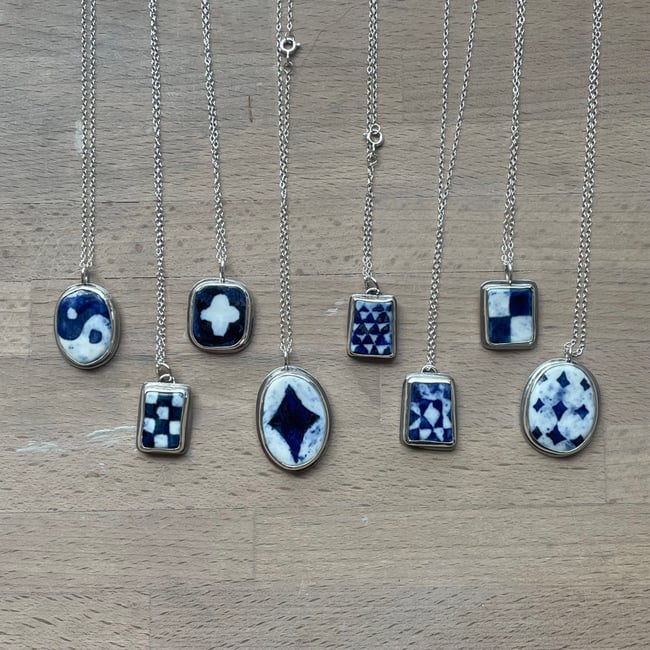 Porcelain silver necklace 3