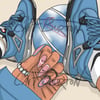 A3 Jordan 4 UNI Blue Sneaker Art