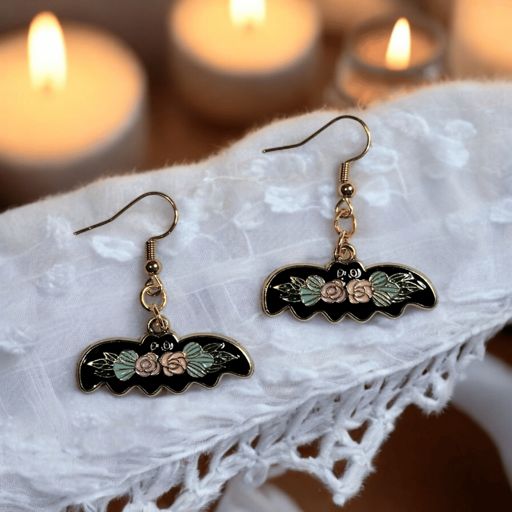 Image of Spooky Cute Bat Dangle Earrings