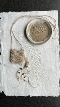 Image 1 of Medicine Pouch Stinging Nettle Knitted Necklace Beads Shells