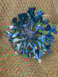 Image 6 of Coral Bowl Iridescent Blue 12”
