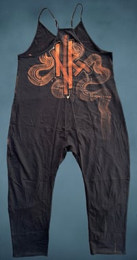 Image 2 of “ARACHNOPHOBIA” CUSTOM BLEACH PAINTES OVERWIZED ROMPER MEDIUM