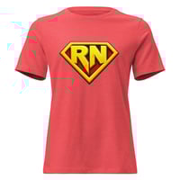 Image 4 of Women's Relaxed T-Shirt, RN Super Nurse Tee