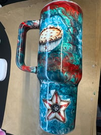 40oz red white blue teal decals 