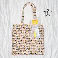 Image 2 of large kitten tote bags