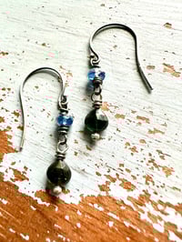 Image 19 of kyanite and green tourmaline earrings