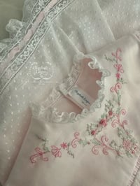 Image 9 of Size 4 Pink Swiss Dot & Hand Embroidered Dress