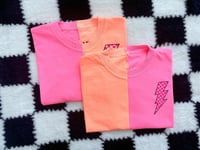 Split top Pink & Orange Pink Checkered Lightning Bolt