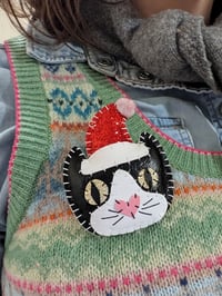 Santa Cat Brooch