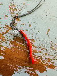 Image 2 of Aphrodite . natural italian coral and herkimer diamond necklace