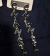 Long Dangle Earrings (Silver & Black)