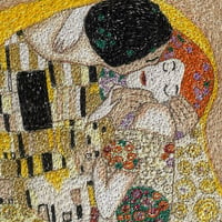Image 2 of The Kiss - Stitched Artwork - Gustav Klimt