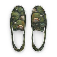 Image 2 of Women’s Flora and Fauna  Goblincore Grunge Snails and Moss Slip-On Canvas Shoes