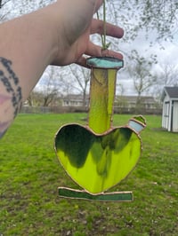 Image 2 of Stained Glass Heart Bong hanging (multiple)