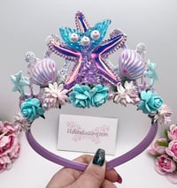 Image 1 of Mermaid tiara crown, party hats, birthday accessories 