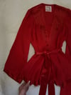 early 1970s OSSIE CLARK scarlet moss crepe trouser suit