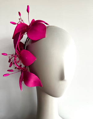 Image of Hot pink flower headpiece #2