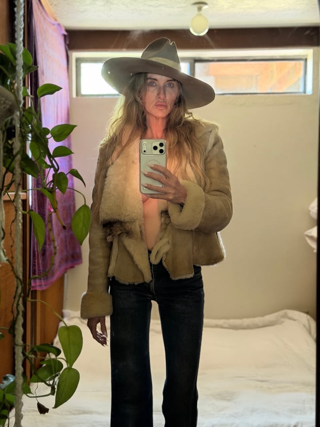 early 1970s sheepskin Mountain Rhythm designer coat jacket leather suede 