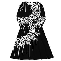 Image 1 of All-over print long sleeve midi dress Synapse Radial Justice Drips