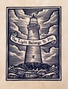 The Lighthouse Block Print