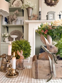 Image 2 of SALE!Antique Brass Bunny Candle Holders (2 styles)