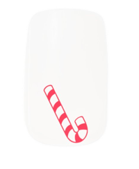 Image 2 of RED CANDY CANE on WHITE Minx Nail Art 