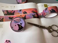 Image 2 of silly crow buds gold foil washi tape 