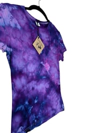 Image 6 of ♻️ UPCYCLED XS Stretch Tee in Purple Haze Ice Dye