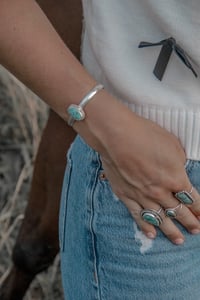 Image 2 of White Water Turquoise Cuff Bracelet