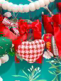 Image 3 of My Heart To Yours Ornament Vintage houndstooth Wool 