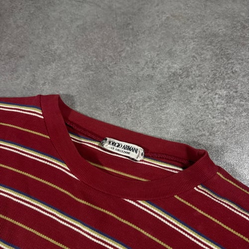 Image of 1980s Giorgio Armani Striped Sweatshirt, Size Large