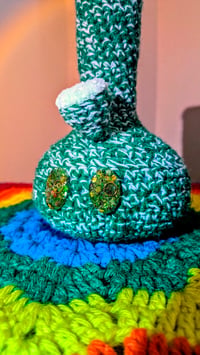 Image 2 of Lucky the Green Crochet Bong Buddy Plush