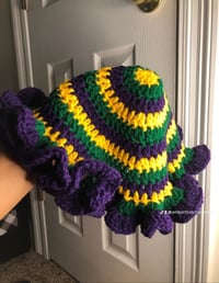 Image 1 of Striped Mardi Gras Ruffle Hat