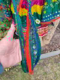 Image 3 of Stevie Embroidered- Forrest green orange trim